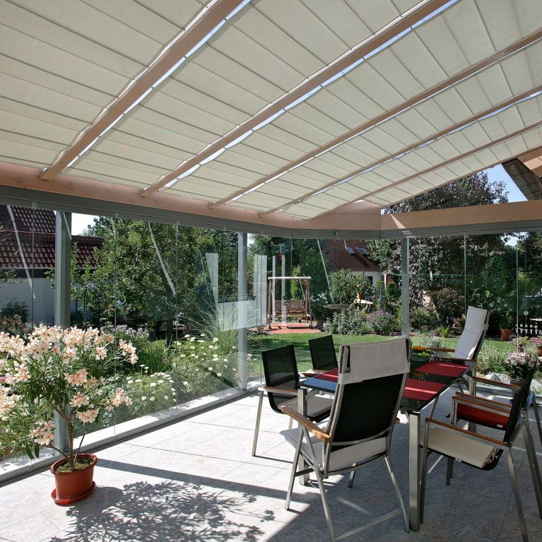 Innenbeschattung der Terrassenverglasung