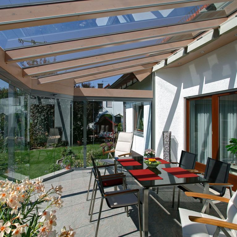 Innenansicht Terrassenverglasung in Forchheim