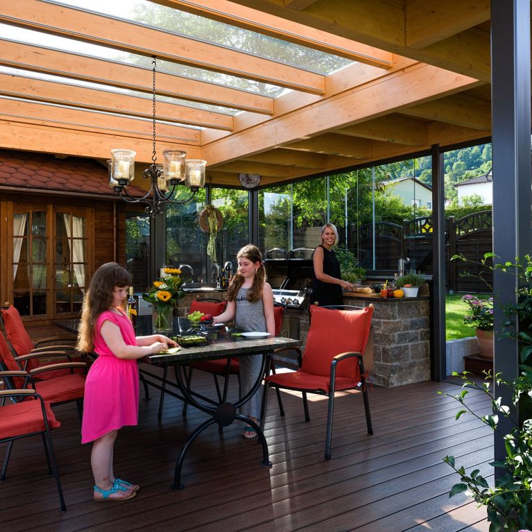 Terrassenüberdachung zur ganzjährigen Nutzung