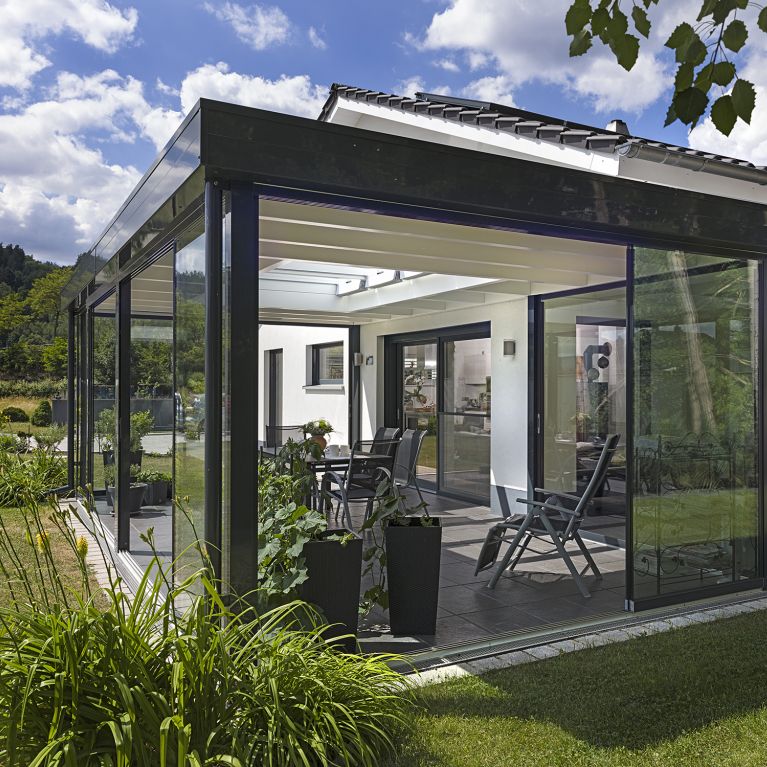 Terrassenüberdachung mit Glasdach