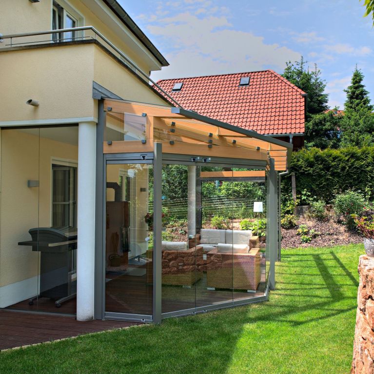 Balkon integriert in Terrassenverglasung