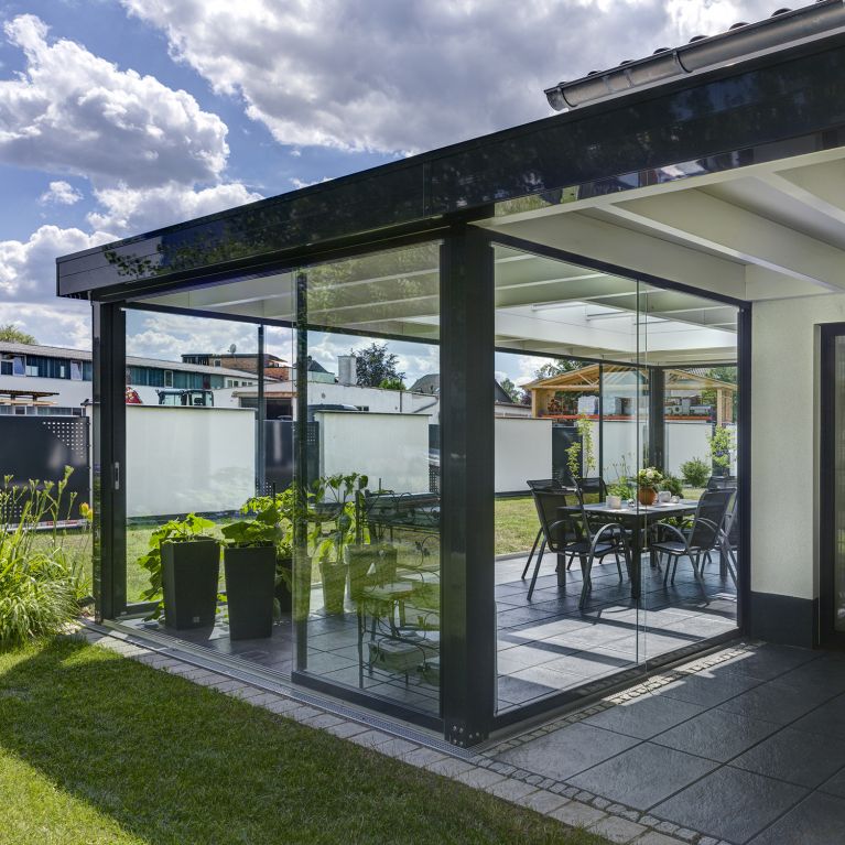 Terrassenüberdachung mit Glasdach