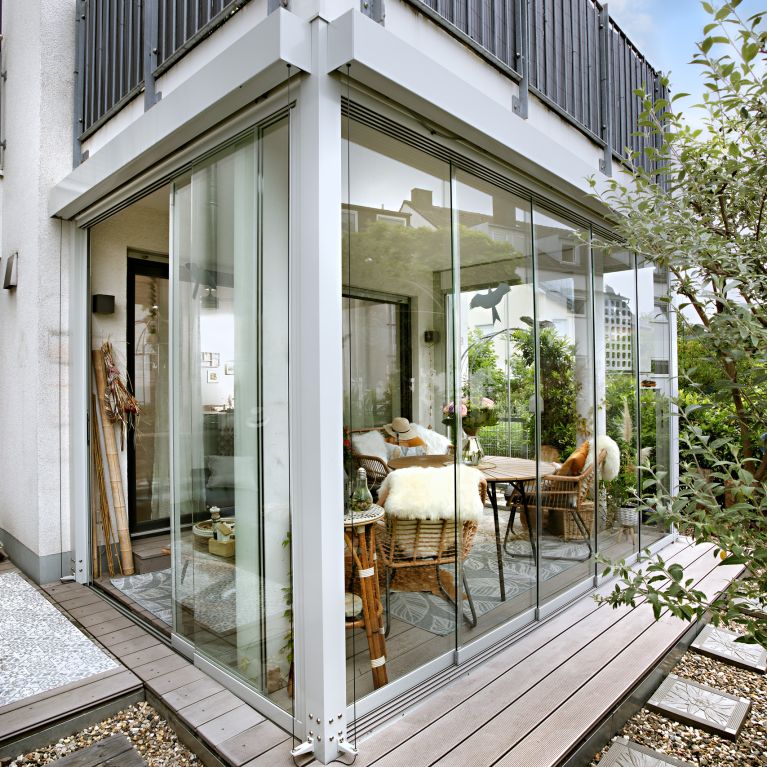Geschlossene Terrassenüberdachung nahe Bamberg, Oberfranken