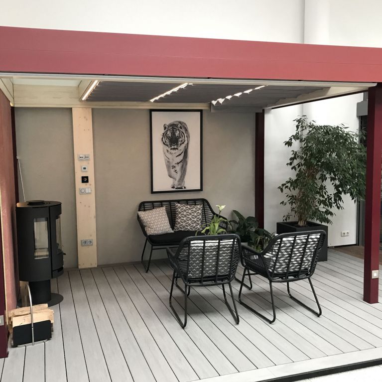 Cabrio-Veranda mit Kamin